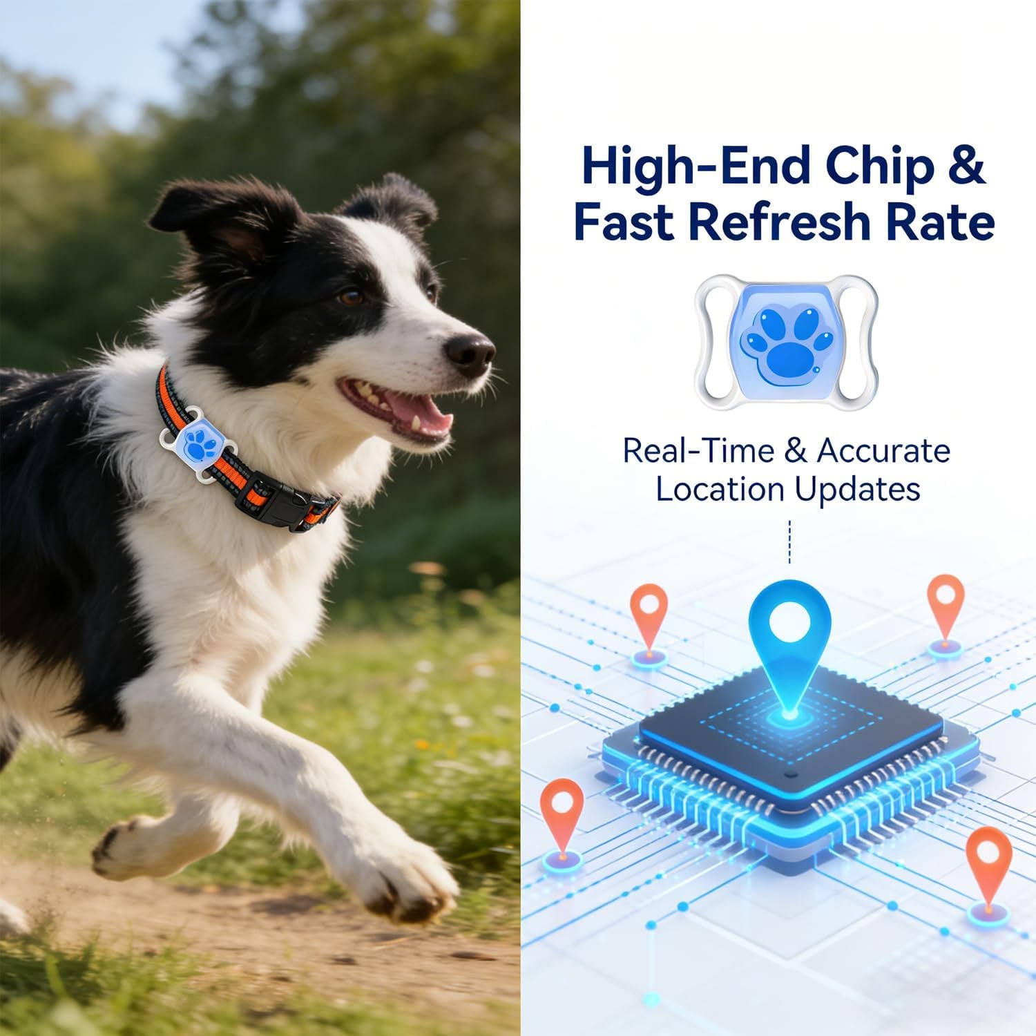 GPS Tracker for Dogs & Cats - No Monthly Fee, Waterproof Real-Time Tracking Collar for Pets, Kids,Luggage & Assets | 365-Day Battery Life | Ios & Android Compatible | Anti-Lost Device